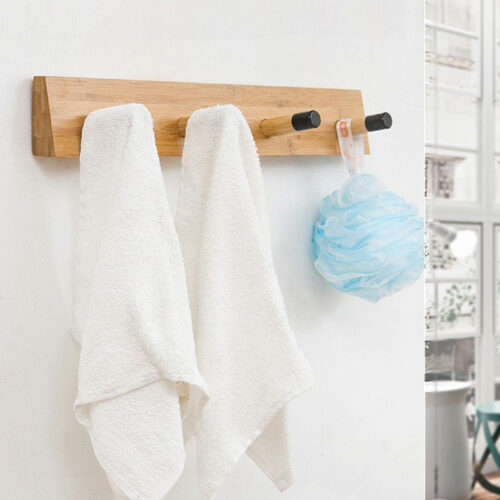 Porte manteau industriel mural bois