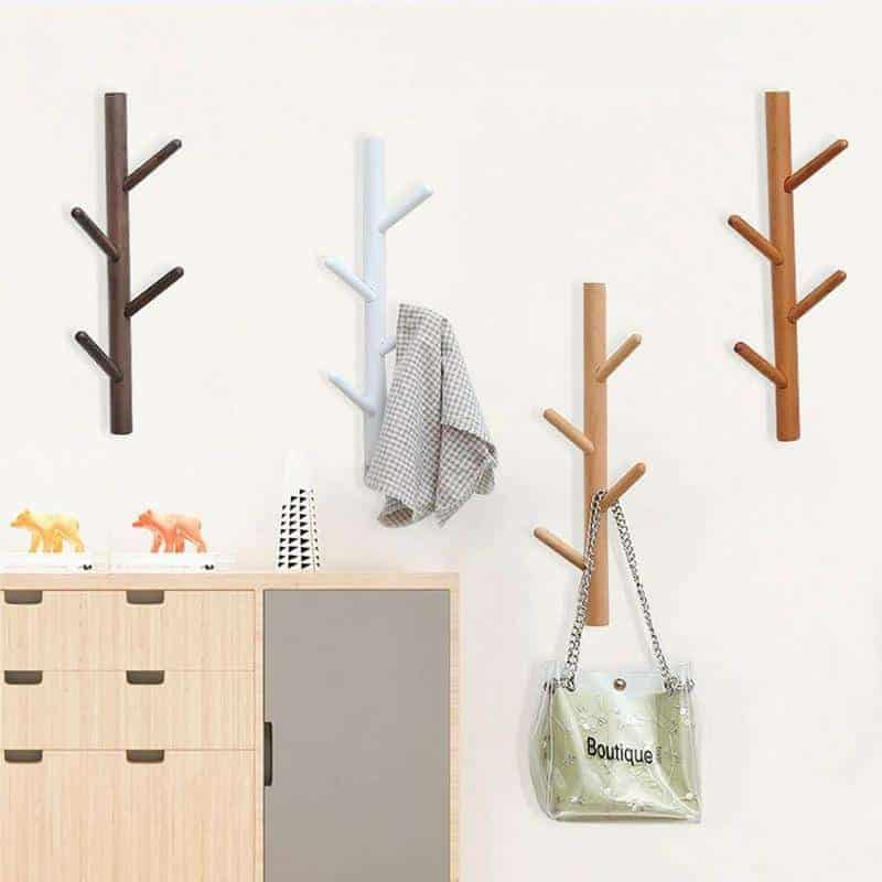 Porte manteau mural bois arbre