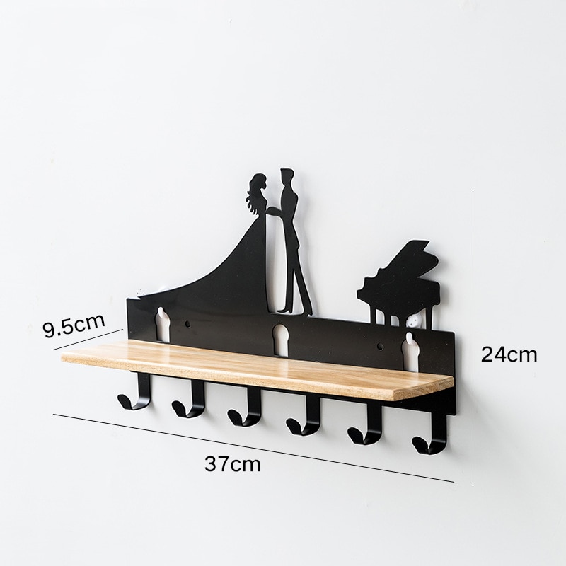 Porte manteau mural bois fer forgé – Image 5