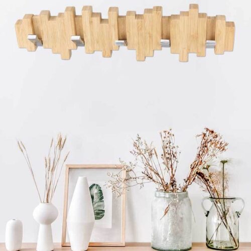 Porte manteau mural bambou