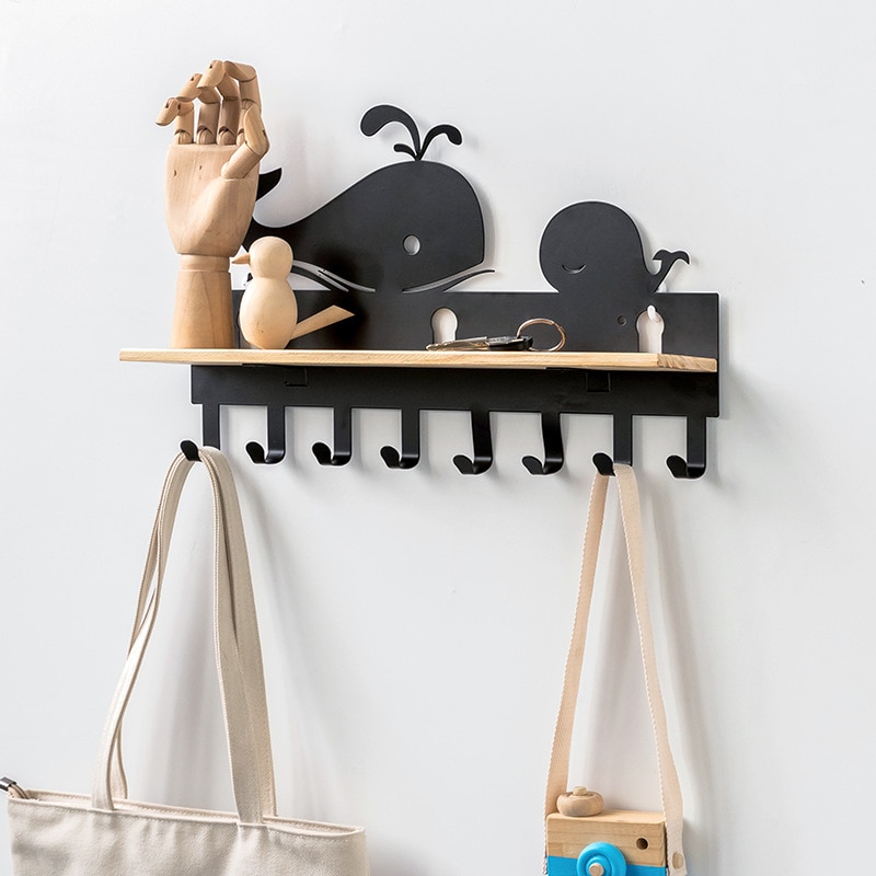 Porte manteau mural bois fer forgé – Image 2