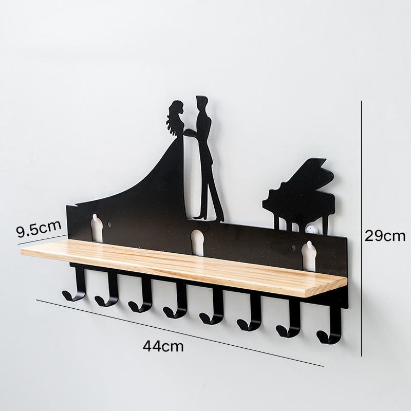 Porte manteau mural bois fer forgé – Image 6