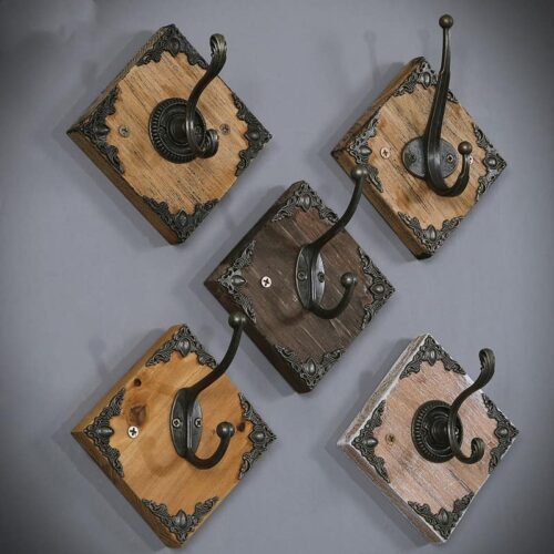 Porte manteau mural vintage bois