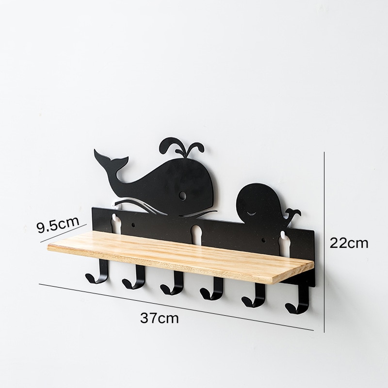 Porte manteau mural bois fer forgé – Image 9