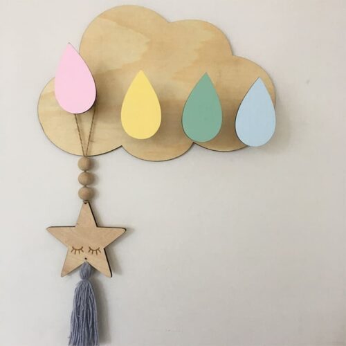 Porte manteau mural enfant nuage