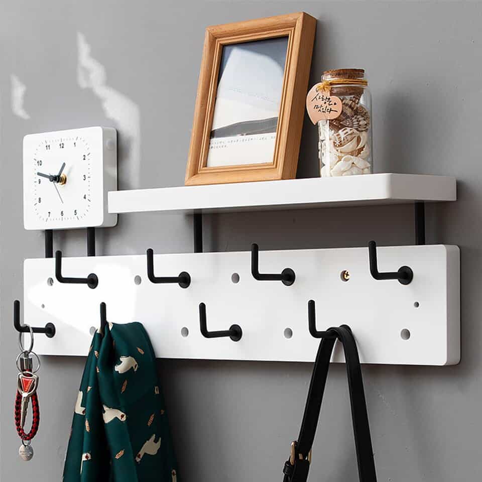 Porte manteau mural bois et noir – Image 5