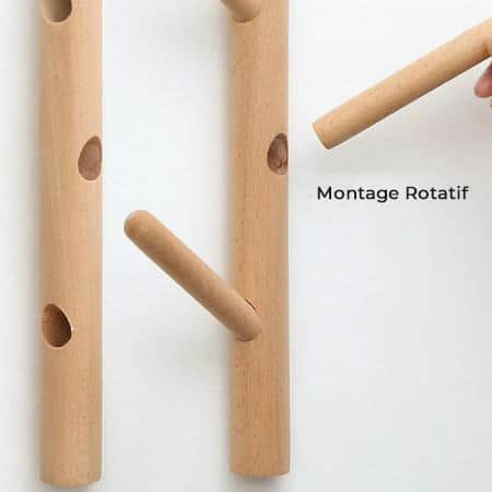 Porte manteau mural bois arbre – Image 6