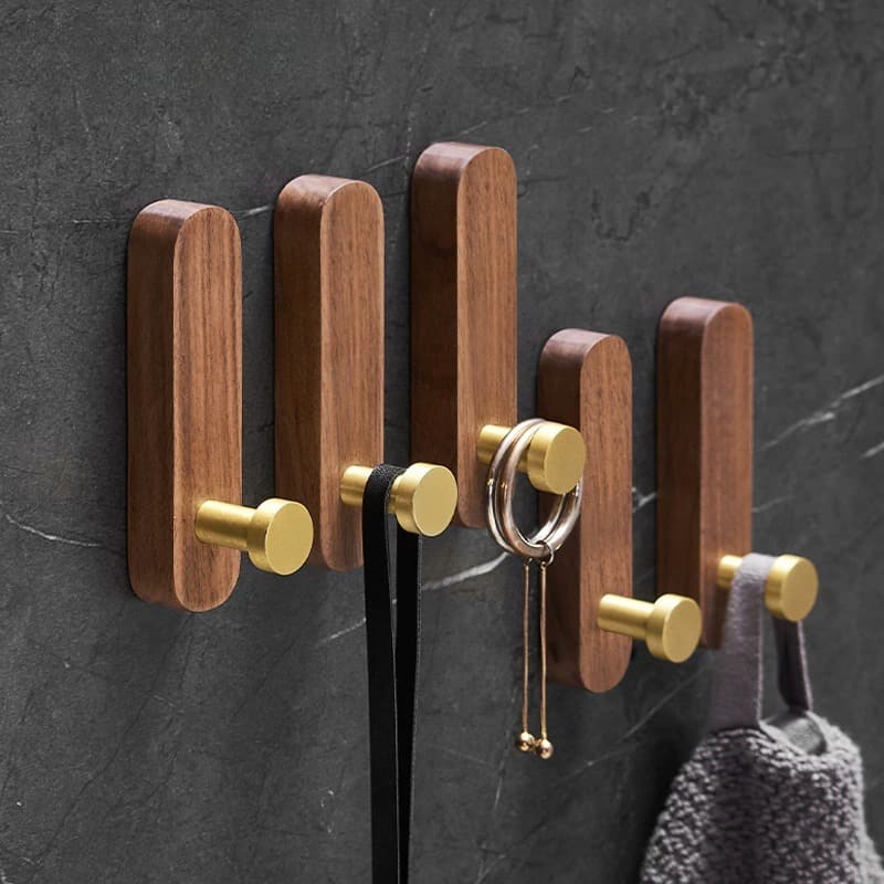 Porte manteau mural en bois vintage